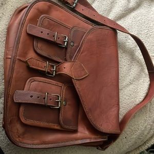 Handmade leather Crossbody in cognac